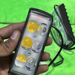 6 lens police fog lamp with police flashers. White, Yellow, warm white + Red & blue flashing parking