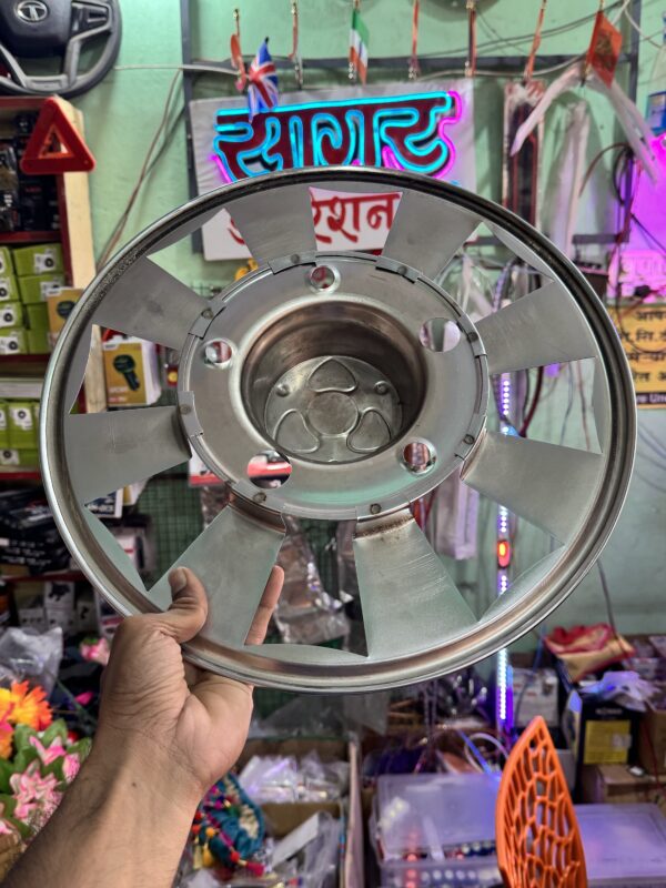 Multi  Colour CP Steel Wheel cap For R-15 (5 bolts) tyre size Waterproof, durable and with proper welding material. [2 - Pis] || मल्टी कलर वाले CP स्टील व्हील कैप R-15 टायर साइज के लिए 5 बोल्ट वाले डिस्क में लग जायेगा. {2 पीस}