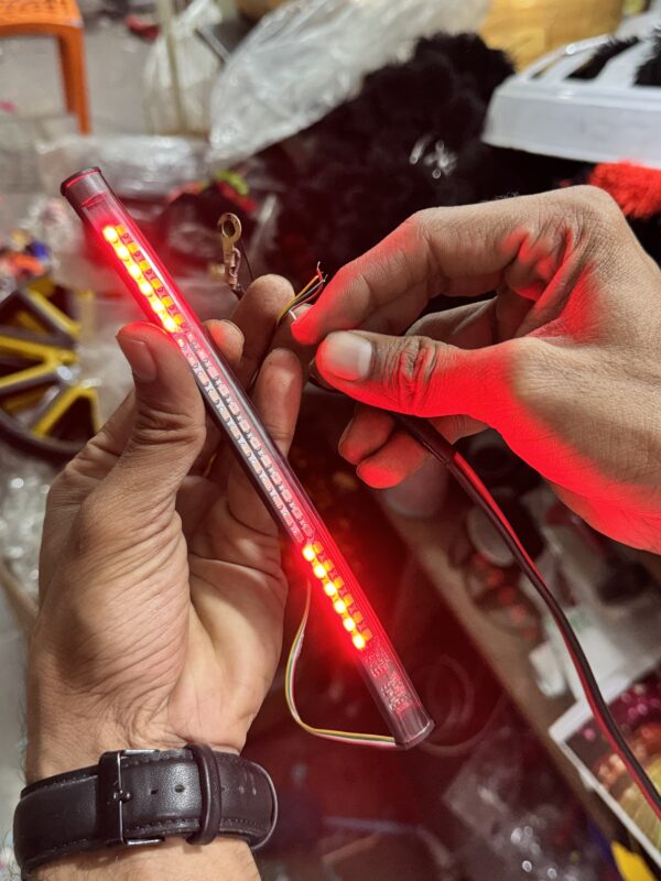 img_1555 Bike tail light LED, Break light for motorcycle - Red, Blue, Orange flashing
