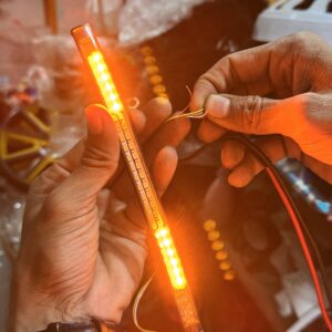 img_1558 Bike tail light LED, Break light for motorcycle - Red, Blue, Orange flashing