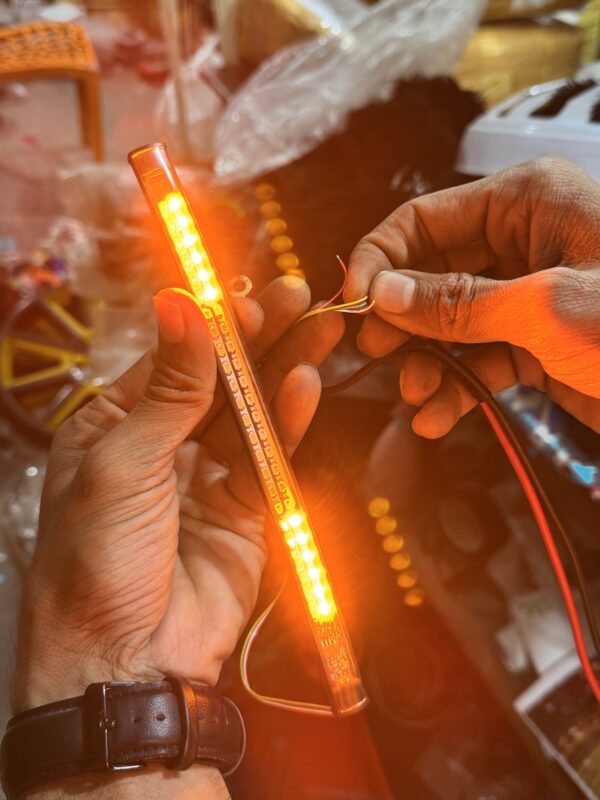 img_1558 Bike tail light LED, Break light for motorcycle - Red, Blue, Orange flashing
