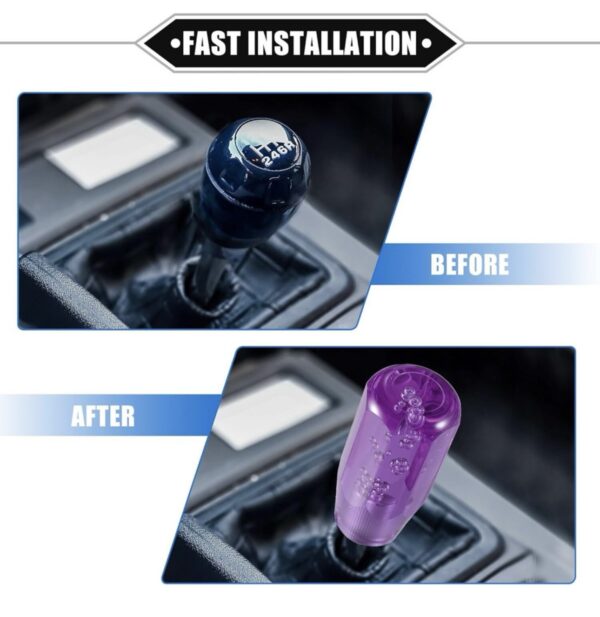 screenshot-37 10cm Car Gear Stick Crystal Transparent Bubble Gear Shift
Handle with 3 Adaptors Gear Knob (Purple)