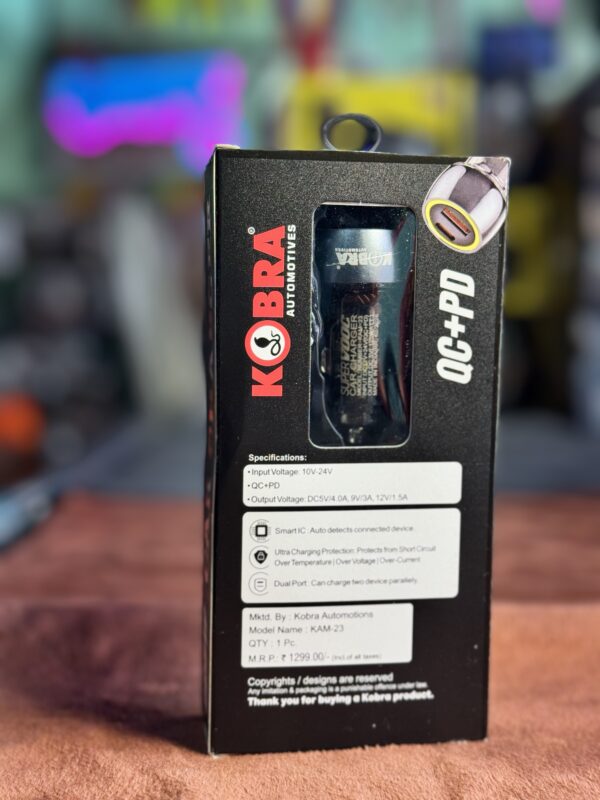 img_1812 Kobra KAM-23 Fast🔋charger for cars and socket charging / 12/24 volt common very Fast💨 कोबरा कार चार्जर, फ़ास्ट चार्जिंग टेक्नोलॉजी के साथ (12/24 वोल्ट कॉमन) 30 मिनट में फुल🔋चार्ज करदेगा💨