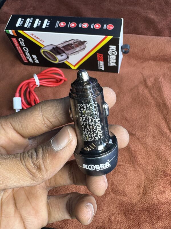 img_1816 Kobra KAM-23 Fast🔋charger for cars and socket charging / 12/24 volt common very Fast💨 कोबरा कार चार्जर, फ़ास्ट चार्जिंग टेक्नोलॉजी के साथ (12/24 वोल्ट कॉमन) 30 मिनट में फुल🔋चार्ज करदेगा💨