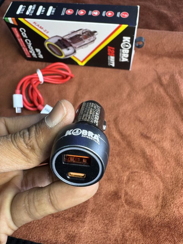img_1819 Kobra KAM-23 Fast🔋charger for cars and socket charging / 12/24 volt common very Fast💨 कोबरा कार चार्जर, फ़ास्ट चार्जिंग टेक्नोलॉजी के साथ (12/24 वोल्ट कॉमन) 30 मिनट में फुल🔋चार्ज करदेगा💨