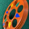 6 Hole wheel cap Orange colour/ full heavy metal and premium Quality (set of - 2 pis)