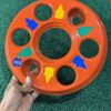 6 Hole wheel cap Orange colour/ full heavy metal and premium Quality (set of - 2 pis)