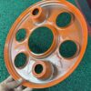 6 Hole wheel cap Orange colour/ full heavy metal and premium Quality (set of - 2 pis)