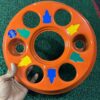 6 Hole wheel cap Orange colour/ full heavy metal and premium Quality (set of - 2 pis)