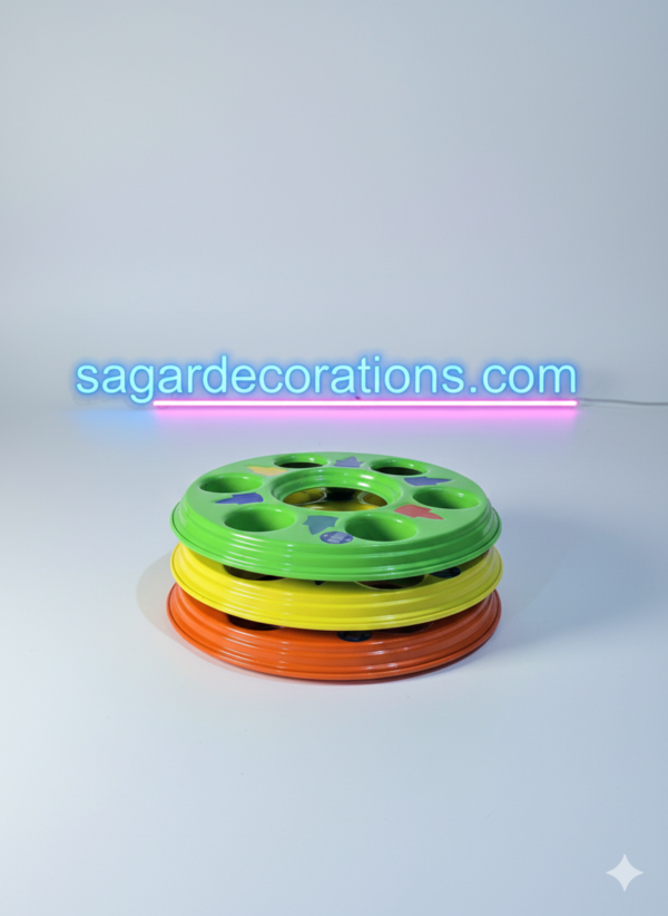 6 Hole wheel cap Orange colour/ full heavy metal and premium Quality (set of - 2 pis)