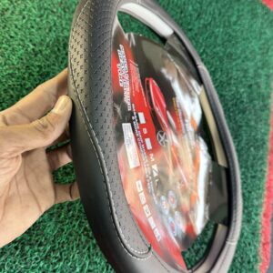 Leather Steering cover  “M size” heavy leather premium Quality stitching (Black)