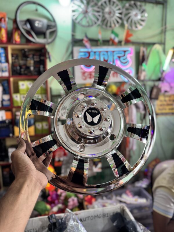 New style CP wheel cap CP steel Heavy Duty, 5 bolt fitting hole, for - R-15” tyre 🛞 (2 - pis) नया सीपी स्टील व्हील कैप 15” इंच टायर साइज के लिए, (2 पीस आयेगा)