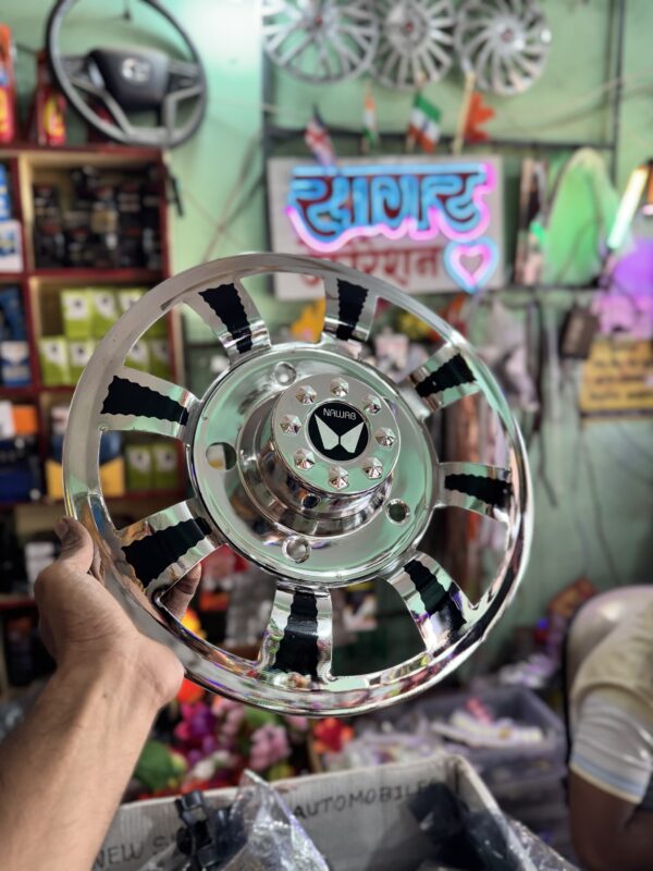 New style CP wheel cap CP steel Heavy Duty, 5 bolt fitting hole, for - R-15” tyre 🛞 (2 - pis) नया सीपी स्टील व्हील कैप 15” इंच टायर साइज के लिए, (2 पीस आयेगा)