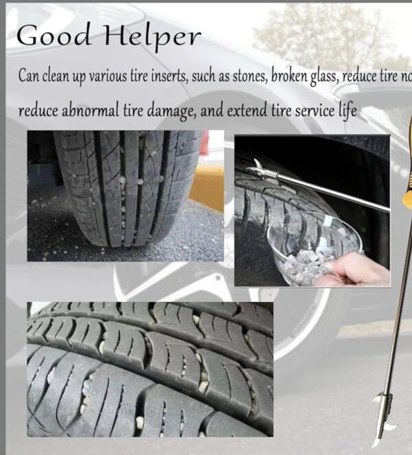 Truck Tyre Stone Remover Tool | Manual Steel Hook | Length 43 cm | Rod Diameter 8 mm | Weight 210 g