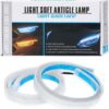 60cm Soft Tube Car LED DRL | Sequential Flow Turn Signal | White Daytime Running Light + Yellow Indicator (Pack of 2) (12 volt)