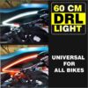 60cm Soft Tube Car LED DRL | Sequential Flow Turn Signal | White Daytime Running Light + Yellow Indicator (Pack of 2) (12 volt)