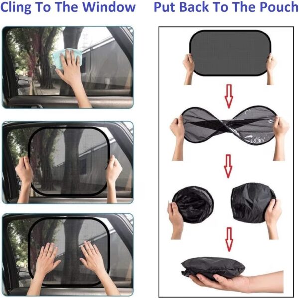 Car Side Windows Universal Fit for Car Sun Shade (Black) (Pack of 2) (2 पीस आयेगा)