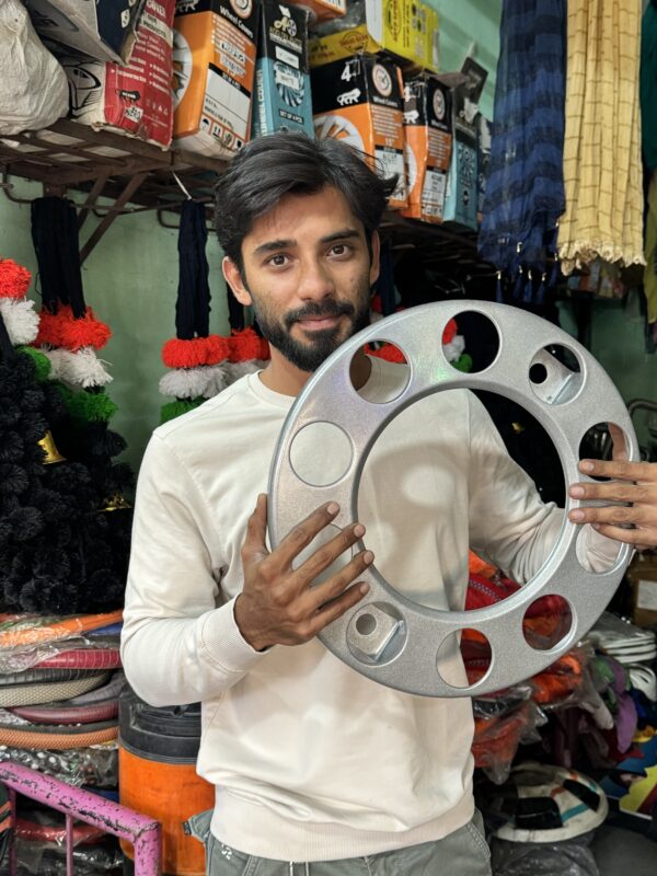 Basuri Wheel Cap 10 hole/ 10 nut wheel cap / heavy wheel cap ( 2 pis ) {Silver Colour}