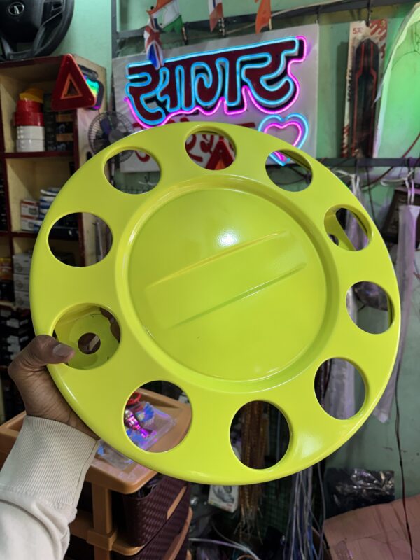 img_2590 Basuri Wheel Cap 10 hole/ 10 nut wheel cap / heavy wheel cap ( 2 pis ) {Neon Green Colour}