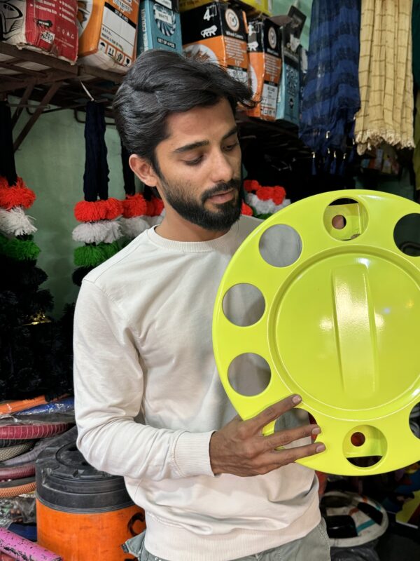 img_2595 Basuri Wheel Cap 10 hole/ 10 nut wheel cap / heavy wheel cap ( 2 pis ) {Neon Green Colour}