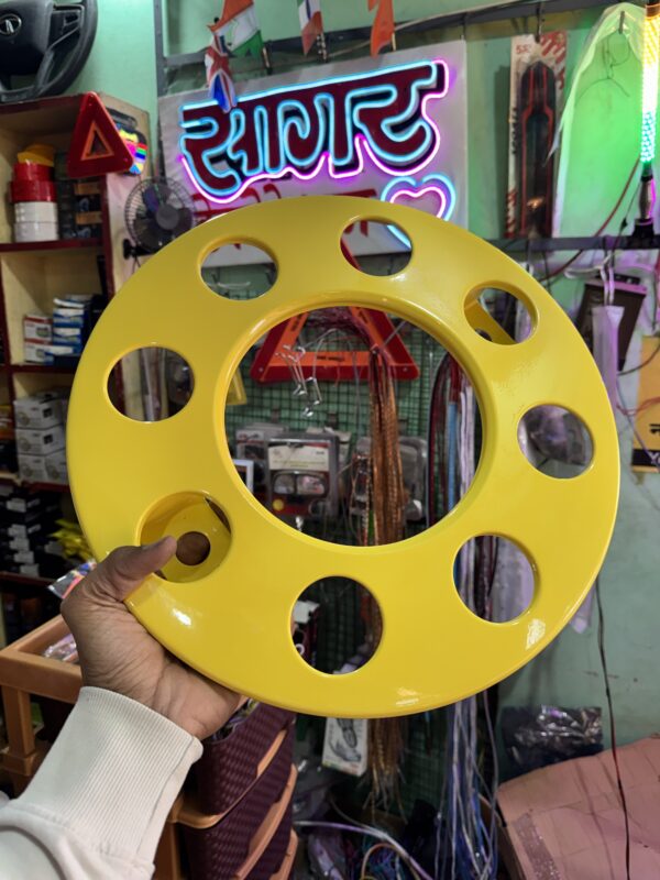 img_2601 Basuri Wheel Cap 8 hole/ 8 nut wheel cap / heavy wheel cap ( 2 pis ) {Neon Yellow Colour}
