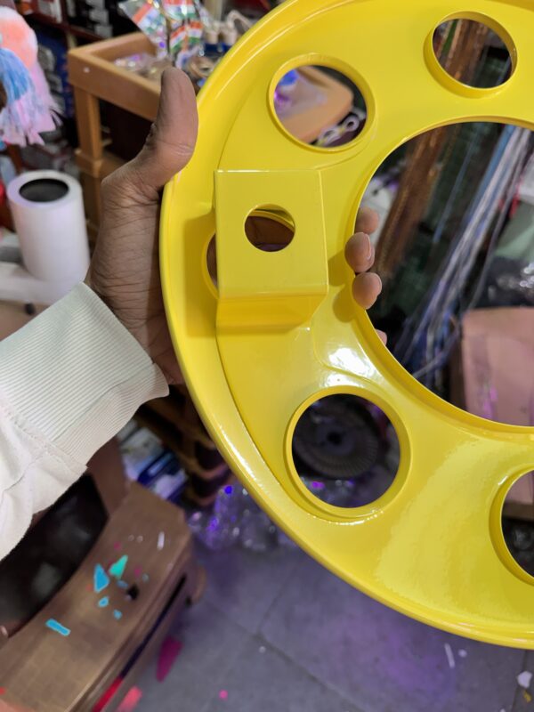 img_2602 Basuri Wheel Cap 8 hole/ 8 nut wheel cap / heavy wheel cap ( 2 pis ) {Neon Yellow Colour}