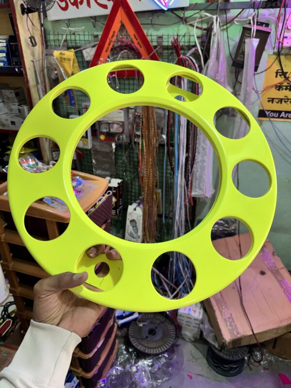 Basuri Wheel Cap 10 hole/ 10 nut wheel cap / heavy wheel cap ( 2 pis ) {Neon Green Colour}
