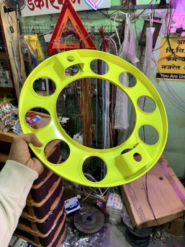 Basuri Wheel Cap 10 hole/ 10 nut wheel cap / heavy wheel cap ( 2 pis ) {Neon Green Colour}