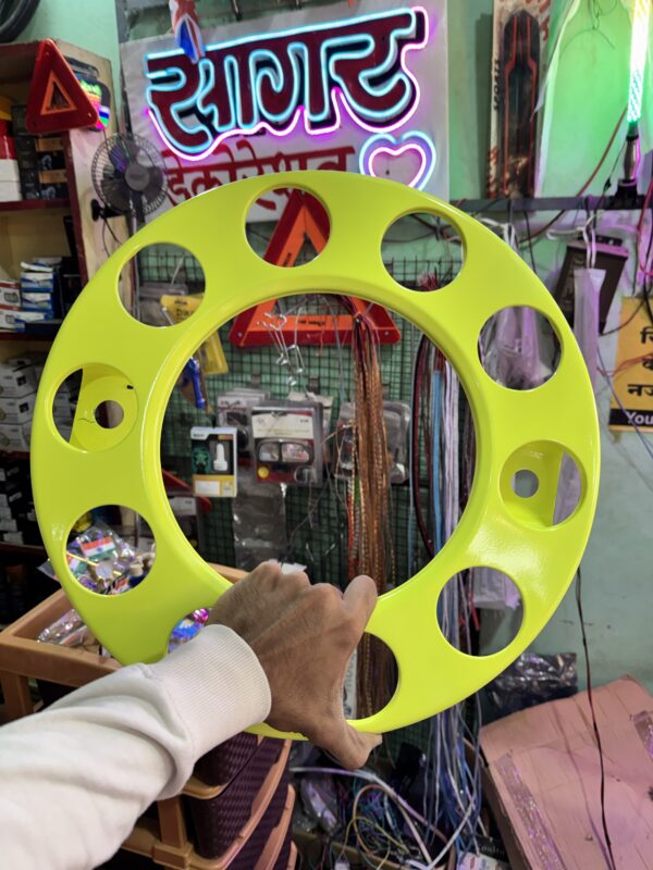 Basuri Wheel Cap 10 hole/ 10 nut wheel cap / heavy wheel cap ( 2 pis ) {Neon Green Colour}