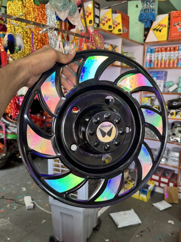 Black Kupa Spin design wheel cap / steel wheel cap / 15” inch size (2 pis inside) ब्लैक स्पिन व्हील कैप 15” इंच साइज में / हेवी क्वॉलिटी 2 पीस आयेगा