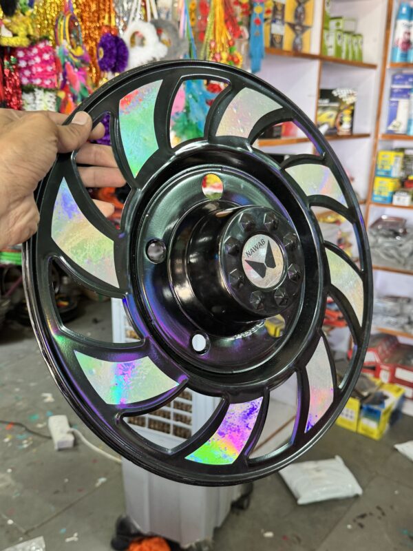 Black Kupa Spin design wheel cap / steel wheel cap / 15” inch size (2 pis inside) ब्लैक स्पिन व्हील कैप 15” इंच साइज में / हेवी क्वॉलिटी 2 पीस आयेगा