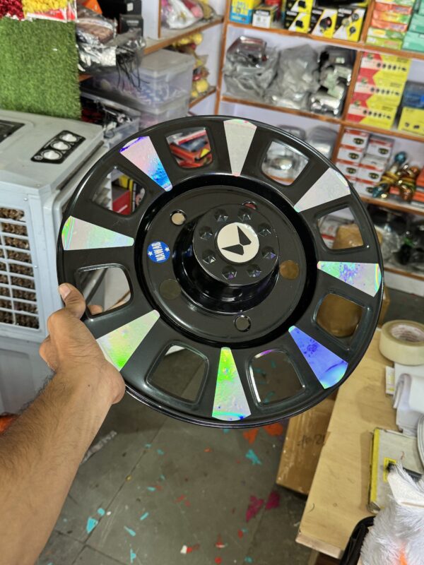 Black Kupa Straight design wheel cap / steel wheel cap / 15” inch size (2 pis inside) ब्लैक स्ट्रेट व्हील कैप 15” इंच साइज में / हेवी क्वॉलिटी 2 पीस आयेगा
