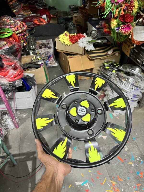 Black kupa wheel cap with Sport Green Colour/ 15” inch wheel size / [2 pis inside] / bolero wheel cap / whil cap / bil cap / bhil cap