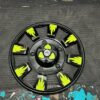 Black kupa wheel cap with Sport Green Colour/ 15” inch wheel size / [2 pis inside] / bolero wheel cap / whil cap / bil cap / bhil cap
