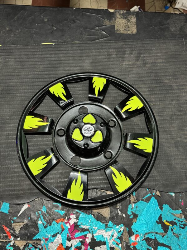 Black kupa wheel cap with Sport Green Colour/ 15” inch wheel size / [2 pis inside] / bolero wheel cap / whil cap / bil cap / bhil cap
