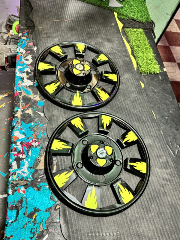 Black kupa wheel cap with Sport Green Colour/ 15” inch wheel size / [2 pis inside] / bolero wheel cap / whil cap / bil cap / bhil cap
