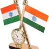 415p6jh-xsl-_ac_aiweblab1006854t4_fmavif_sf10501050_pq64_-jpg National Flag of India with Watch for Car Dashboard, Gifts, Home, Office, Desk Idol for Decoration of Office (Pack of 1) 4 Inches (Plastic, Multicolor)