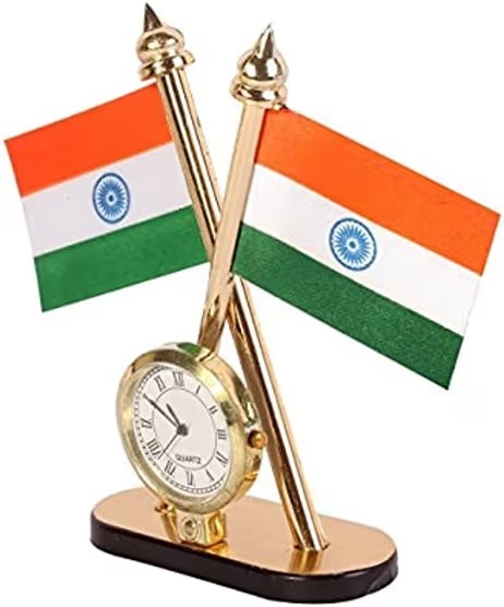 415p6jh-xsl-_ac_aiweblab1006854t4_fmavif_sf10501050_pq64_-jpg National Flag of India with Watch for Car Dashboard, Gifts, Home, Office, Desk Idol for Decoration of Office (Pack of 1) 4 Inches (Plastic, Multicolor)