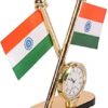 417ias8eqml-_ac_aiweblab1006854t4_fmavif_sf10501050_pq64_-jpg National Flag of India with Watch for Car Dashboard, Gifts, Home, Office, Desk Idol for Decoration of Office (Pack of 1) 4 Inches (Plastic, Multicolor)