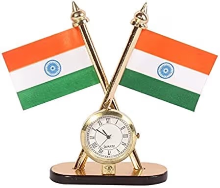 419uztgudhl-_ac_aiweblab1006854t4_fmavif_sf10501050_pq64_-jpg National Flag of India with Watch for Car Dashboard, Gifts, Home, Office, Desk Idol for Decoration of Office (Pack of 1) 4 Inches (Plastic, Multicolor)
