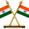 51ld2rb6oyl-_ac_aiweblab1006854t4_fmavif_sf10501050_pq64_-jpg Indian National Tiranga Mini Desk Flag Showpiece for Car Dashboard & Office Table | Double-Sided Cross Design with Acrylic Poles & Base | Decorative India Tricolour Flag for Home, Office & Vehicle Interior