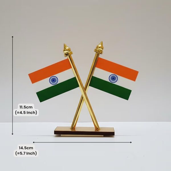 714wdrnfmrl-_ac_aiweblab1006854t4_fmavif_sf10501050_pq64_-jpg Indian National Tiranga Mini Desk Flag Showpiece for Car Dashboard & Office Table | Double-Sided Cross Design with Acrylic Poles & Base | Decorative India Tricolour Flag for Home, Office & Vehicle Interior