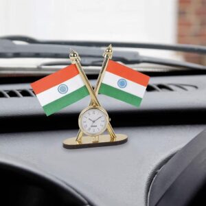 71t8o6e8ayl-_ac_aiweblab1006854t4_fmavif_sf10501050_pq64_-jpg National Flag of India with Watch for Car Dashboard, Gifts, Home, Office, Desk Idol for Decoration of Office (Pack of 1) 4 Inches (Plastic, Multicolor)