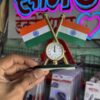 e2c4aaae-cf20-403c-bb4d-ee100180b74a-40067-000005273b2b9ae1_file National Flag of India with Watch for Car Dashboard, Gifts, Home, Office, Desk Idol for Decoration of Office (Pack of 1) 4 Inches (Plastic, Multicolor)