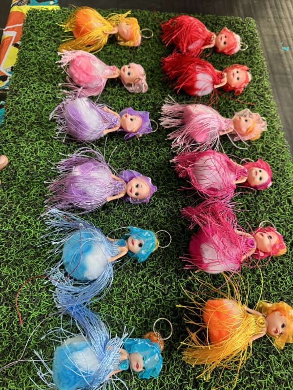 Dhaga doll / bew doll / bahuli / 12 pis / 6 different colours ❤️🩵💙💜💛♥️with rubber (chipko)