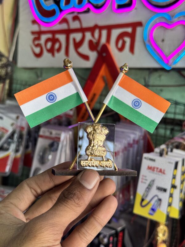 img_3840 Satyamev jayate Indian Flag Car Dashboard Decor | Mini Tiranga Flag for Car Dashboard | National Flag Showpiece for Vehicle Interior