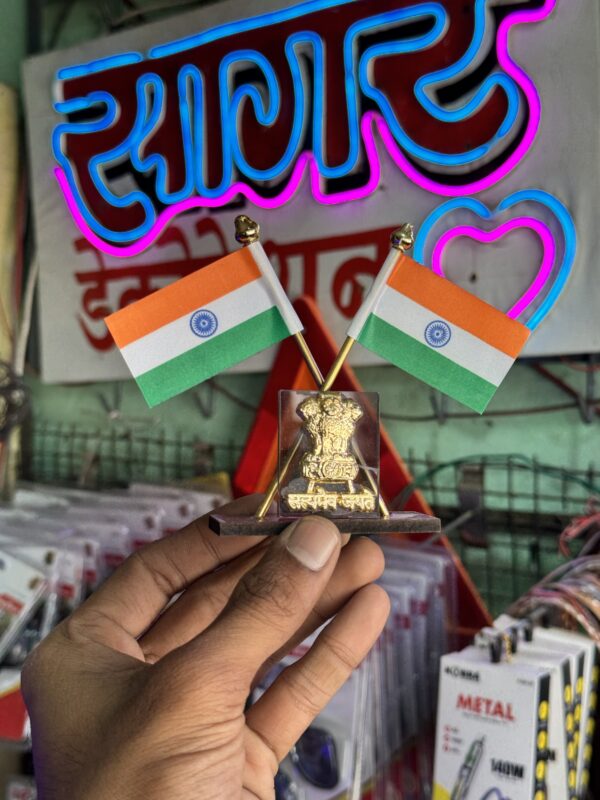 img_3841 Satyamev jayate Indian Flag Car Dashboard Decor | Mini Tiranga Flag for Car Dashboard | National Flag Showpiece for Vehicle Interior