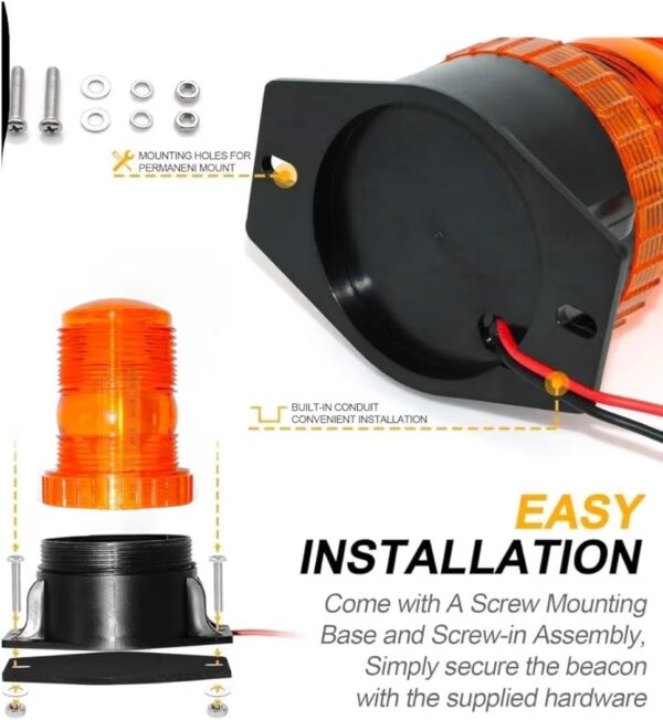 Beacon strob light / Warning Light for [12V 24V Common] Vehicle Golf Carts Tractor yellow|1x Warning Night Life  Safety Kits & Supplies| Motors