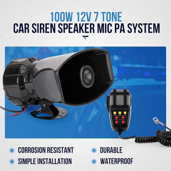 715eefjt4hl-_ac_aiweblab1400770t2_fmavif_sf10501050_pq64_-jpg 7 Tone Siren Horn Hooter with Mic | Loud Multi Sound Alarm System | Universal Fit for Cars, Trucks, Vans & Bikes| Color - Black 7 Tone Siren Horn Hooter with Mic | 100W PA Speaker System | Remote Control Alarm Buzzer | Emergency Amplifier with Microphone for Cars, Trucks, Vans & Utility Vehicles.
