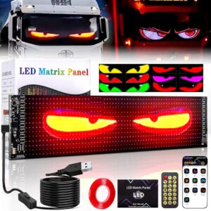 71w5fdncqrl-_ac_aiweblab1006854t4_fmavif_sf10501050_pq64_-jpg ЁЯШИ Devil Eyes Flexible LED {12volt / 24volt common} Digital Display Light for Car & Truck тАУ Smart APP Control, Devil Eyes Light for Cars, 4.7 * 23.4"/120 * 595mm Programmable Flexible LED Digital Display Smart APP Control Custom Text DIY Pattern, Soft Screen LED Lights for Car Trucks Decor